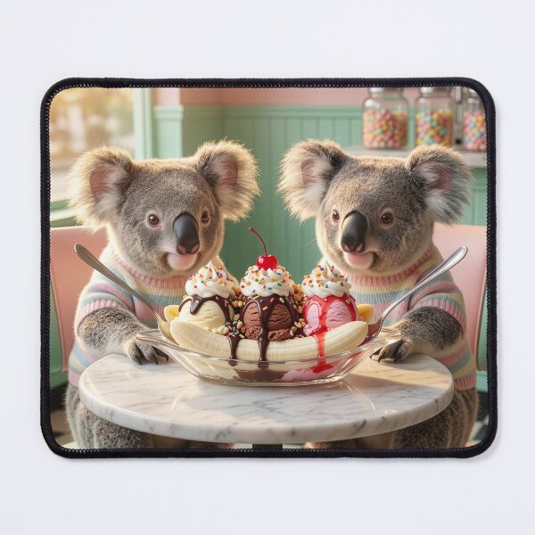 Item preview, Adorable Koalas Share a Banana Split designed and sold by Tridentulus.