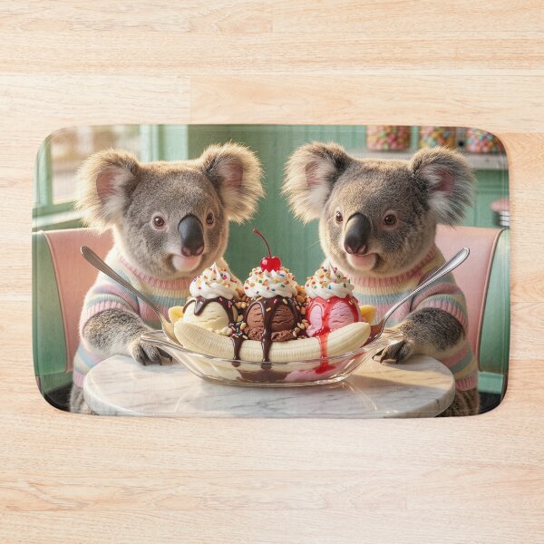 Item preview, Adorable Koalas Share a Banana Split designed and sold by Tridentulus.