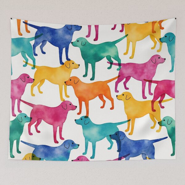Item preview, Colorful, cheerful Labrador pattern designed and sold by 3ling_Design.