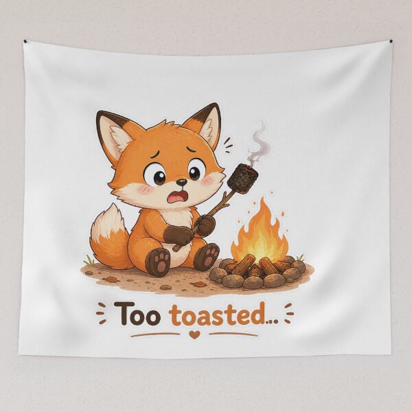 Item preview, Cute Fox Burned Marshmallow Campfire Fail Moment designed and sold by Sadia  Jannat.