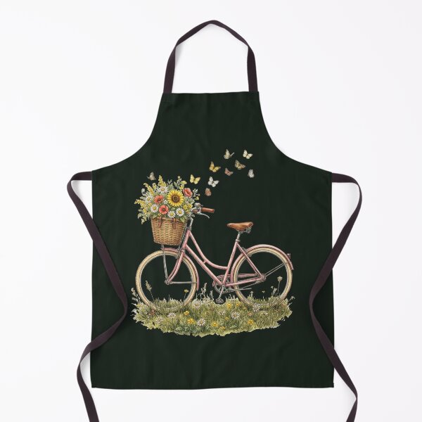 Item preview, Vintage Pink Bicycle Butterfly Wildflower Garden Art designed and sold by Lunevalleyart.