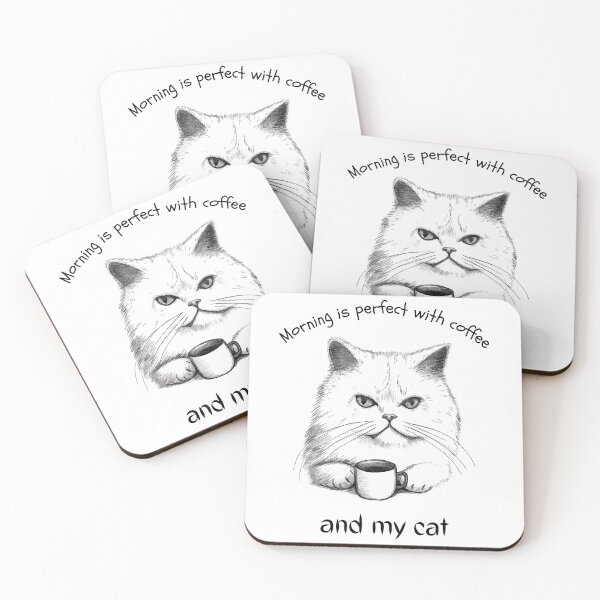 Item preview, Morning Is Perfect With Coffee And My Cat. designed and sold by Dinasshop.