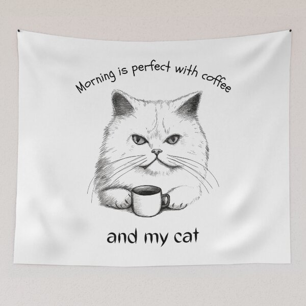 Item preview, Morning Is Perfect With Coffee And My Cat. designed and sold by Dinasshop.