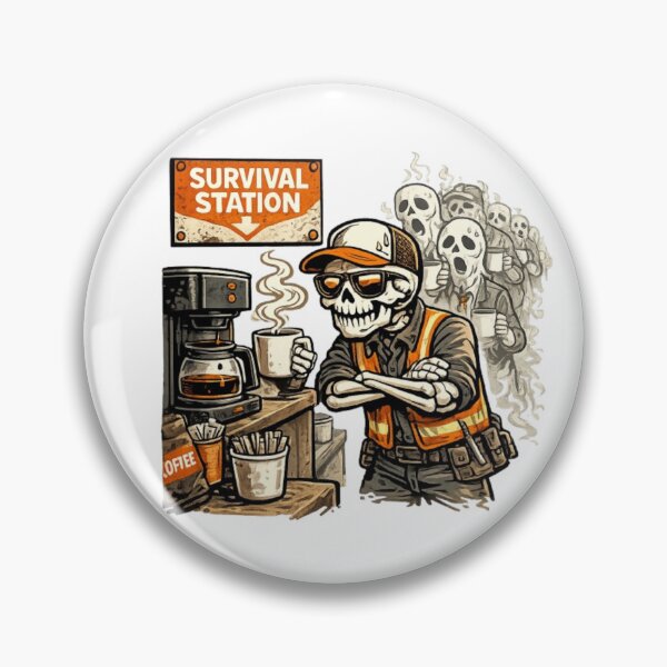 Item preview, Survival Station – Skeleton Coffee Worker T-Shirt designed and sold by NoriudaR.