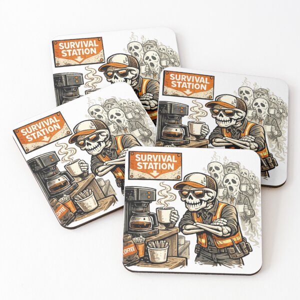 Item preview, Survival Station – Skeleton Coffee Worker T-Shirt designed and sold by NoriudaR.