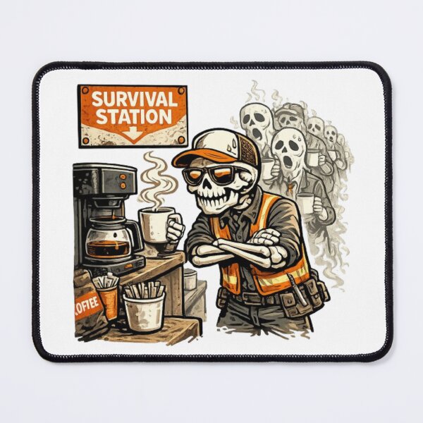 Item preview, Survival Station – Skeleton Coffee Worker T-Shirt designed and sold by NoriudaR.