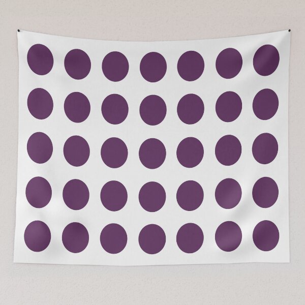 Item preview, Large AUBERGINE PURPLE and WHITE Symmetrical  POLKA DOTS  designed and sold by RachelMacht.