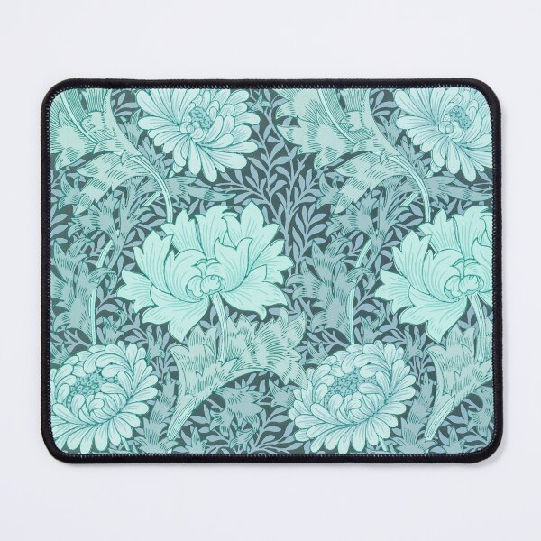 Item preview, Aqua Chrysanthemum Damask William Morris designed and sold by Glimmersmith.