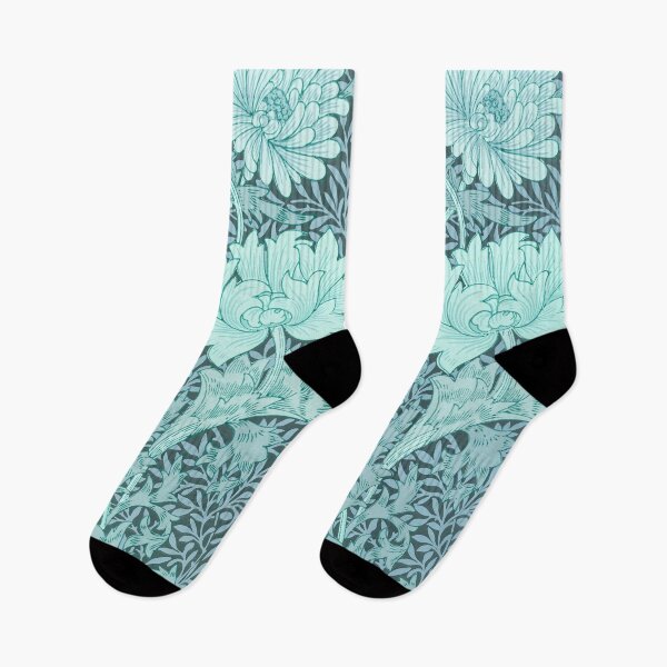 Item preview, Aqua Chrysanthemum Damask William Morris designed and sold by Glimmersmith.