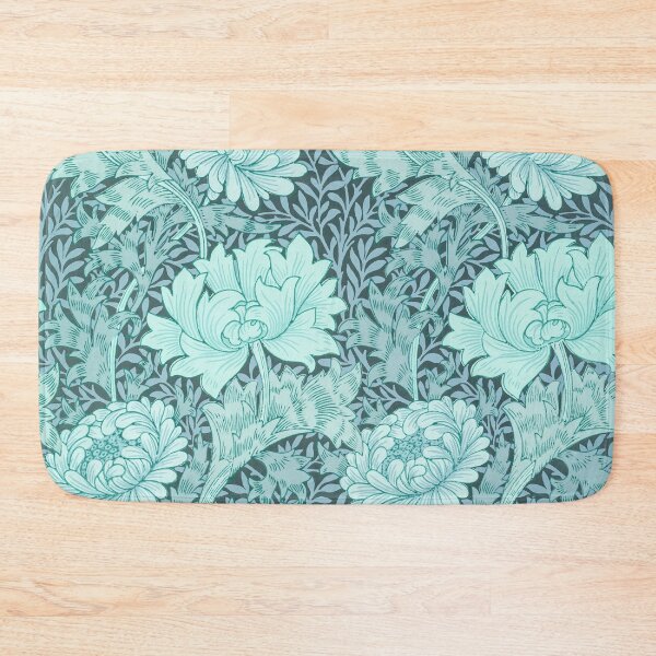Item preview, Aqua Chrysanthemum Damask William Morris designed and sold by Glimmersmith.