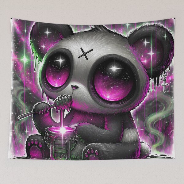 Item preview, Gothic Panda Eating Honey Cute Creepy Dark Galaxy Art designed and sold by DonaldWaltersxx.