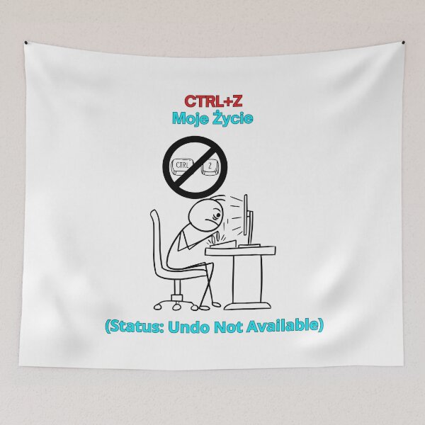 Item preview, White CTRL+Z Moje Życie - Funny Polinglish Office Humor Polish Gift designed and sold by VibePolinglish.