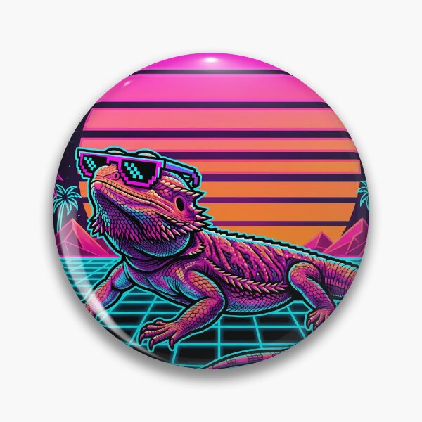 Item preview, Retro Synthwave Bearded Dragon | Vaporwave Reptile Owner Art designed and sold by PiotrT.