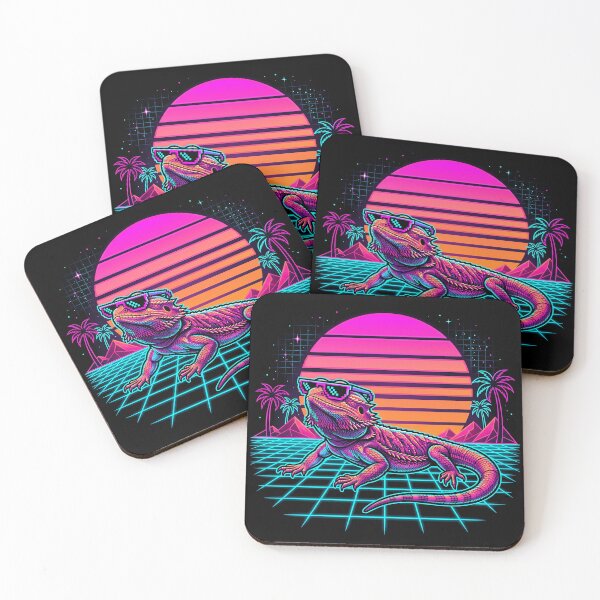 Item preview, Retro Synthwave Bearded Dragon | Vaporwave Reptile Owner Art designed and sold by PiotrT.
