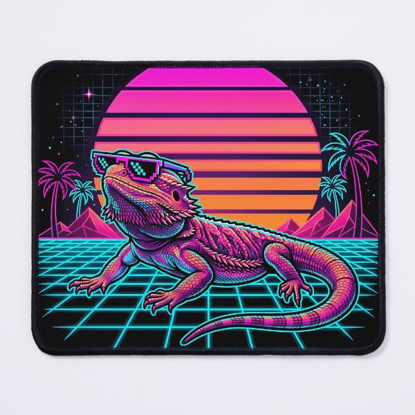 Item preview, Retro Synthwave Bearded Dragon | Vaporwave Reptile Owner Art designed and sold by PiotrT.