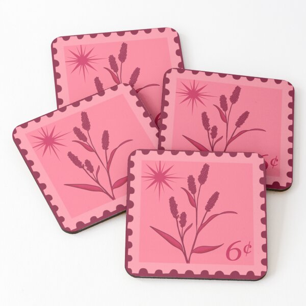 Item preview, Floral Star Stamp Sticker Red and Pink designed and sold by Pinecone Place.