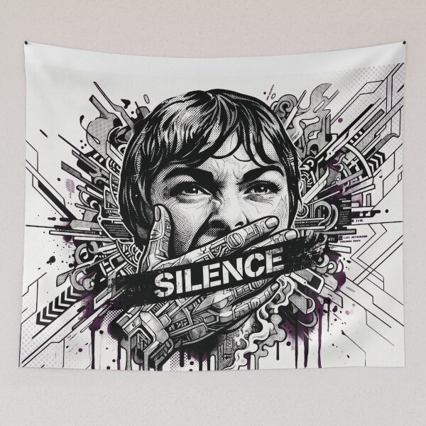 Item preview, Screaming Silence Minimalist Pop Art designed and sold by MarCinu Art.