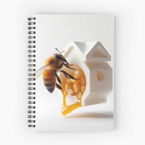 Item preview, Minimal Honey Bee House Design | Sweet Nature Aesthetic Art | Modern Bee Illustration designed and sold by LatestDesign95.