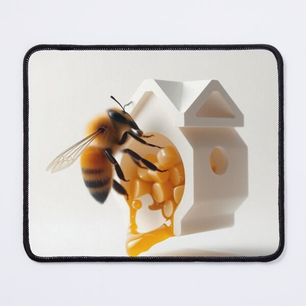 Item preview, Minimal Honey Bee House Design | Sweet Nature Aesthetic Art | Modern Bee Illustration designed and sold by LatestDesign95.