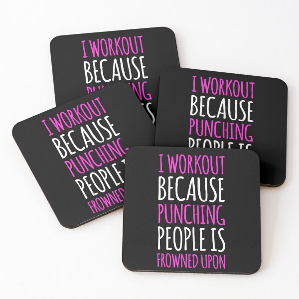 Item preview, I Workout Because Punching People T-shirt, Funny Gym T Shirts I Workout Because Punching People Stickers designed and sold by krooslistO.