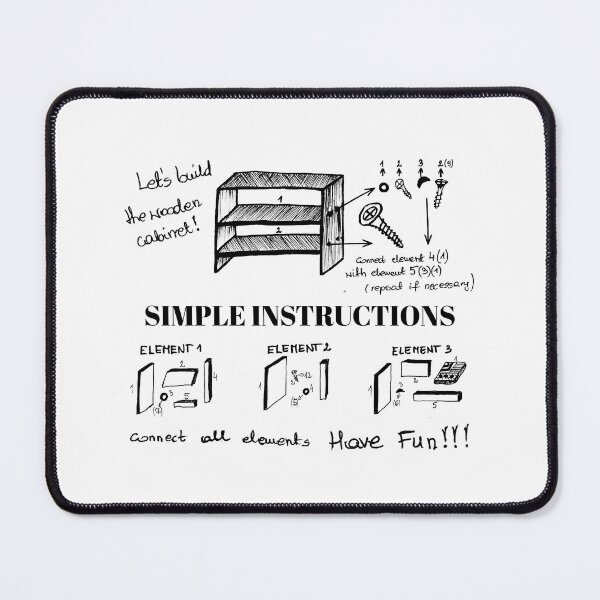 Item preview, Simple Instructions Funny Ironic Hand - Drawn Ink Art designed and sold by Vesivariart.