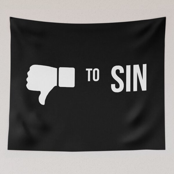 Item preview, No to Sin – Downvote Sin Emoji designed and sold by Original Christians.