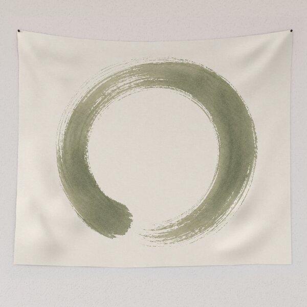 Item preview, Sage Green Zen Ensō Circle Minimal Art designed and sold by TheSlowShore.