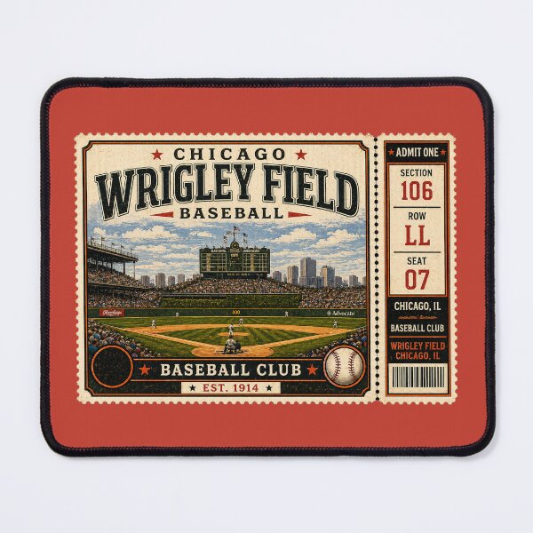 Item preview, Chicago Baseball Vintage Ticket Stub Wrigley Field Stadium Design designed and sold by GhostDawgs.