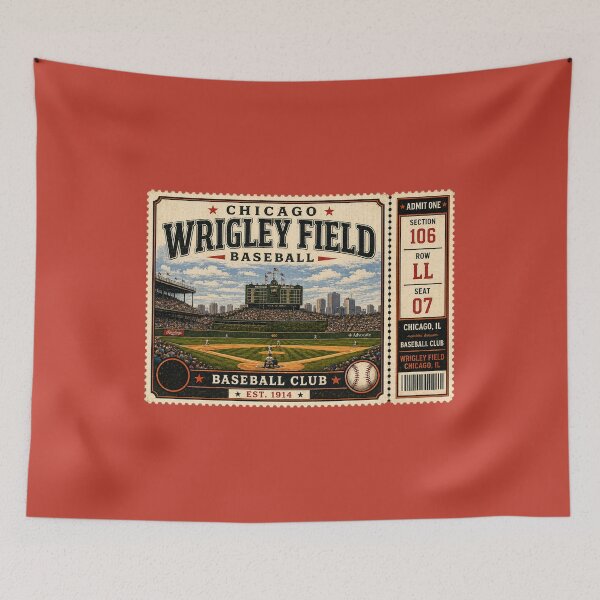 Item preview, Chicago Baseball Vintage Ticket Stub Wrigley Field Stadium Design designed and sold by GhostDawgs.