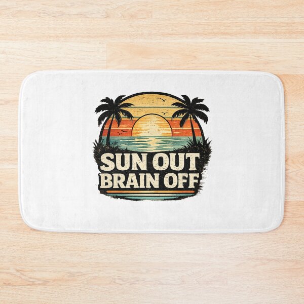 Item preview, Sun Out Brain Off  Vintage Beach Sunset  designed and sold by CozyRetirementGifts.