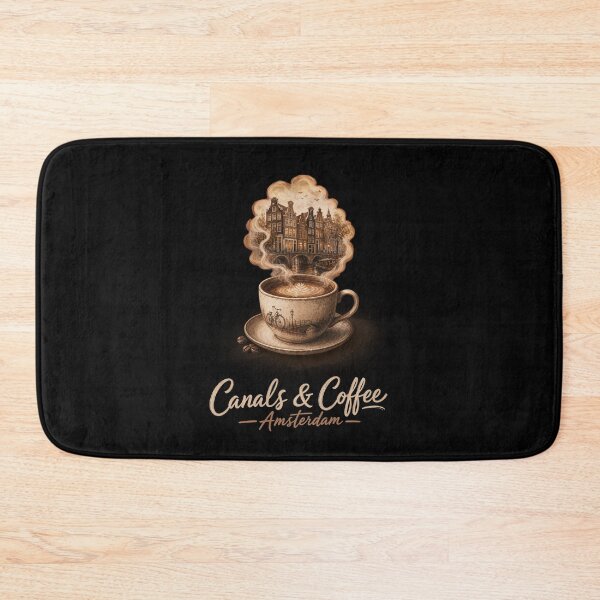 Item preview, Canals & Coffee Amsterdam — Vintage Dutch Canal Houses Latte Art Travel Design designed and sold by Balasan.