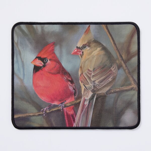 Item preview, Aligned - Northern Cardinal pair painting designed and sold by Emily Bickell.