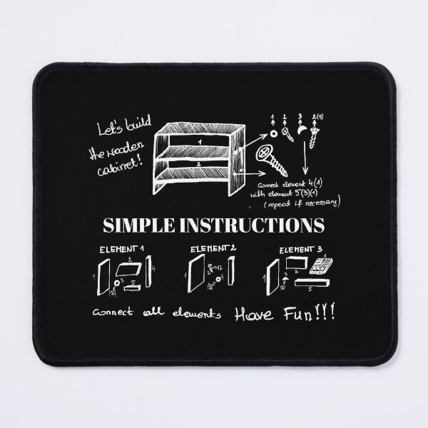 Item preview, Simple Instructions Funny Ironic Dark Ink Art designed and sold by Vesivariart.