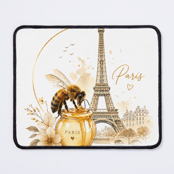 Item preview, Paris Honey Bee Aesthetic Design | Eiffel Tower Romantic Art | Sweet Minimal Nature Illustration designed and sold by LatestDesign95.