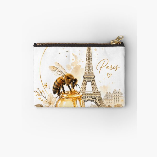 Item preview, Paris Honey Bee Aesthetic Design | Eiffel Tower Romantic Art | Sweet Minimal Nature Illustration designed and sold by LatestDesign95.