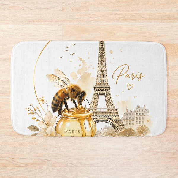Item preview, Paris Honey Bee Aesthetic Design | Eiffel Tower Romantic Art | Sweet Minimal Nature Illustration designed and sold by LatestDesign95.
