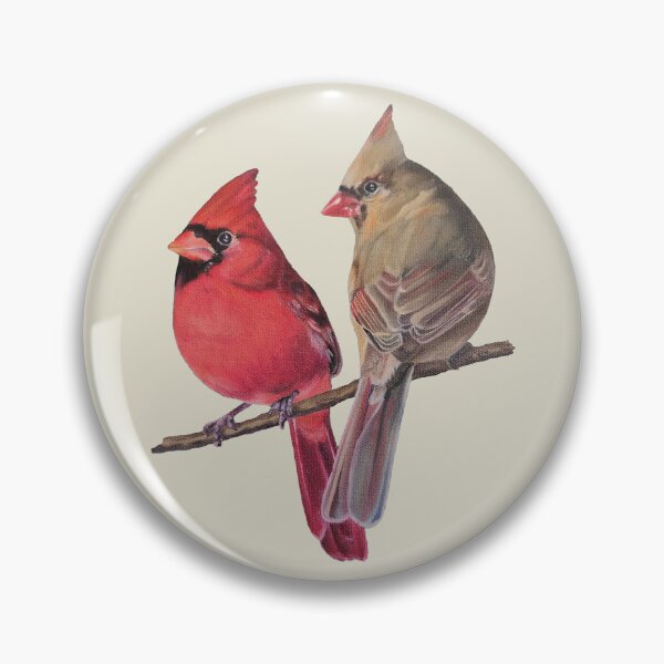 Item preview, Aligned - Northern Cardinal pair painting (no background) designed and sold by Emily Bickell.
