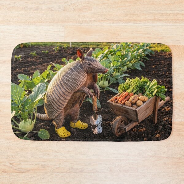 Item preview, Armadillo Gardener With His Prize Kohlrabi Crop designed and sold by Tridentulus.
