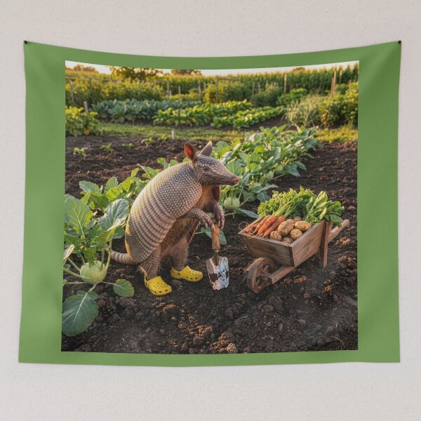 Item preview, Armadillo Gardener With His Prize Kohlrabi Crop designed and sold by Tridentulus.