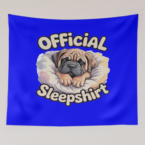 Aperçu de l'œuvre T-shirt de nuit officiel avec un dessin humoristique de chiot bullmastiff créée et vendue par fantasticdesign.