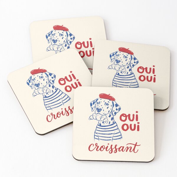 Item preview, Oui Oui Croissant Dog (Dalmatian) designed and sold by shellle in the ocean.