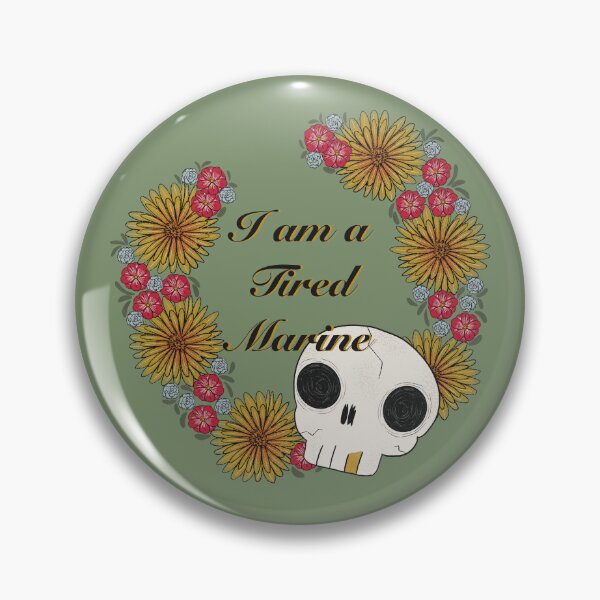 Item preview, I Am A Tired in Ring of Marigolds - Black Text designed and sold by OohRahOriginals.