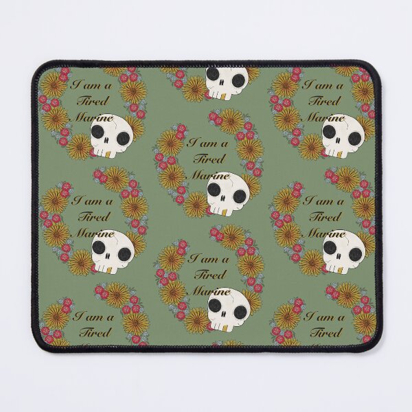 Item preview, I Am A Tired in Ring of Marigolds - Black Text designed and sold by OohRahOriginals.