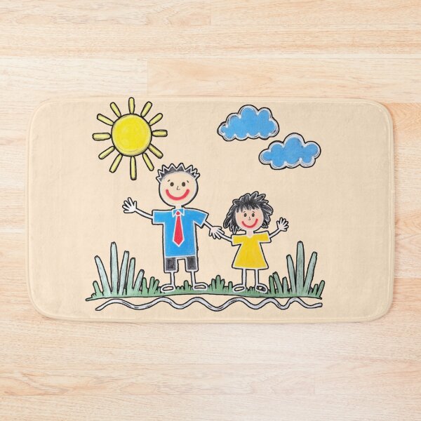 Item preview, Child’s Crayon Drawing Family Art designed and sold by PriyaMagic.