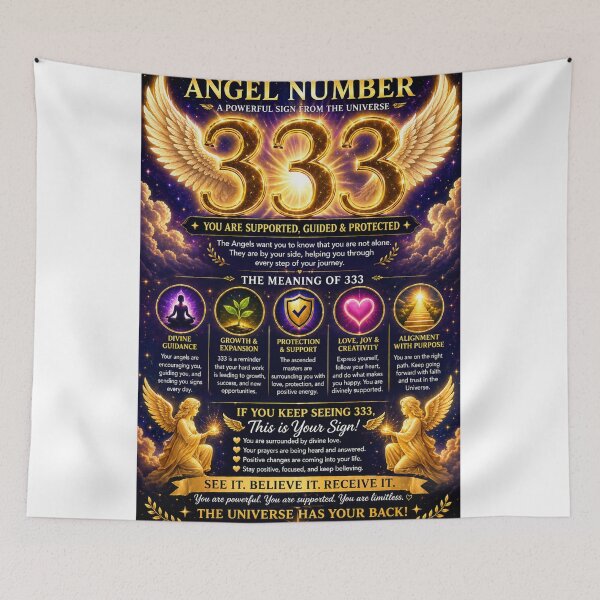 Item preview, Angel Number 333 Divine Guidance Spiritual Design designed and sold by HiteshArt111.