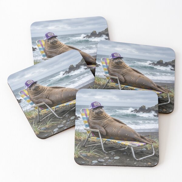Item preview, Elephant Seal Lounges on the Shore of Adak Island designed and sold by Tridentulus.