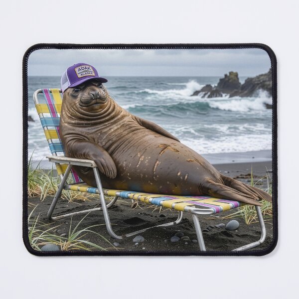 Item preview, Elephant Seal Lounges on the Shore of Adak Island designed and sold by Tridentulus.