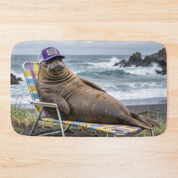 Item preview, Elephant Seal Lounges on the Shore of Adak Island designed and sold by Tridentulus.