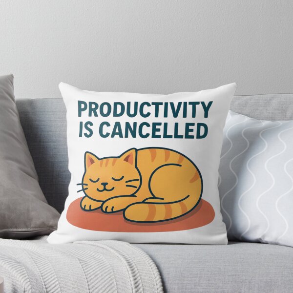 Item preview, Productivity Is Cancelled Cute Cat Meme designed and sold by Snacky Paws.