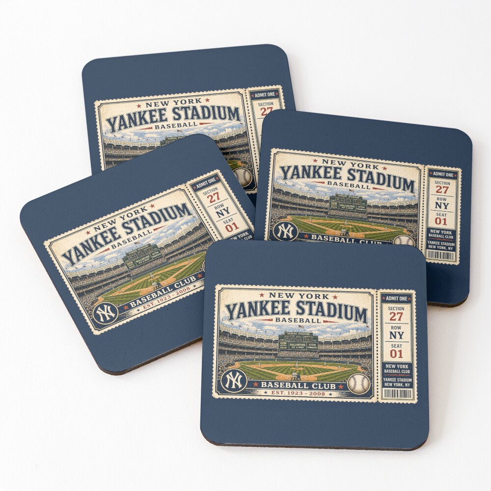 New York Baseball Vintage Ticket Stub Old Stadium Design